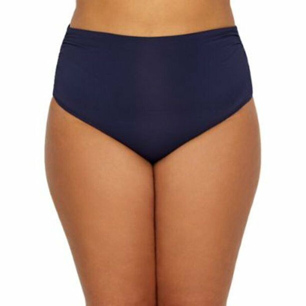 $58 Anne Cole Fold Over/ High Waist Bikini Bottom Plus Size 20W Navy